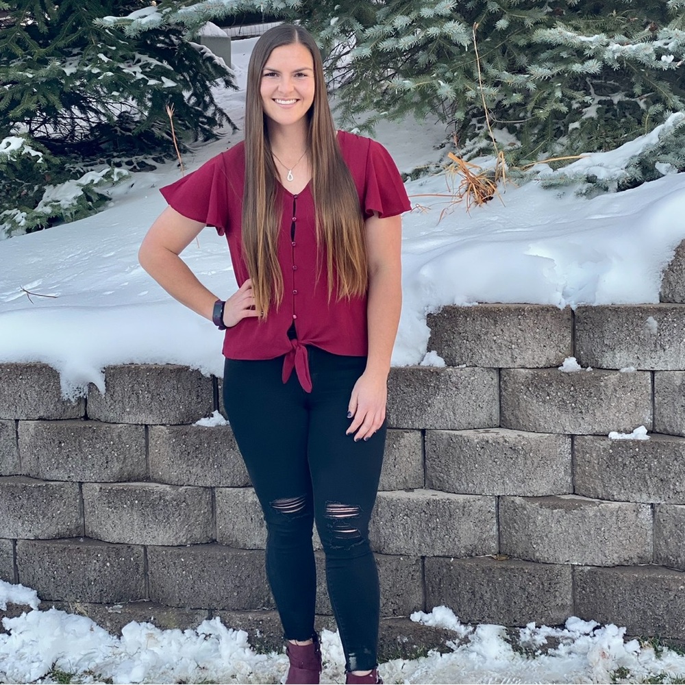 Mi Ami—Maroon Shirt—Size Large